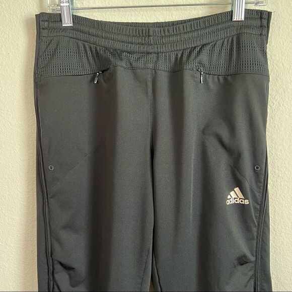 adidas Black Flomotion Clima365 Running Jogger Athletic Track Pants Small - Picture 2 of 5
